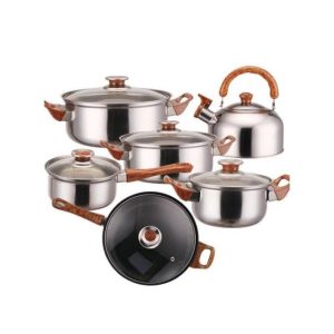Set Of 6 Cooking Pot, Fry Pan And Kettle