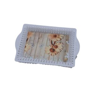 2PCS DESIGN TRAY WITH WHITE EDGE