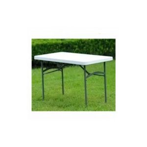 4 Feet Plastic Table With Foldable Metal Legs