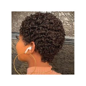 Hair Wig Jerry Curl Wet Hair WIg For Ladies - Natural Colour