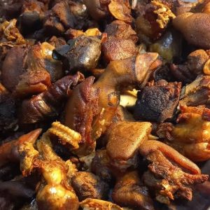 Oven smoked Goat meat