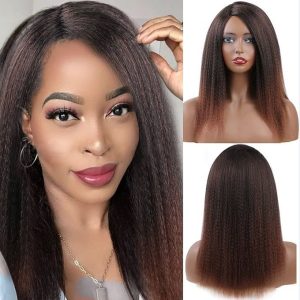Yaki Straight Wigs Yaki Wigs Medium Long With Silky Light 14inch
