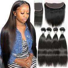 Luxury Bone Straight Bundles + Closure |Lace For Full Head Fix x1