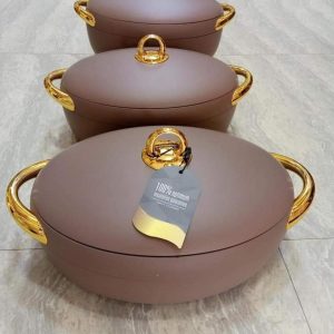 Brown Insulated Hot Pot | Food Flask | Serving Dish - 3 Sets (prices available on request)