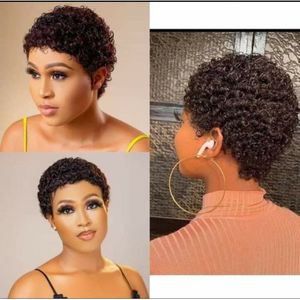 Natural Color Jerry Curl Hair Short Wig