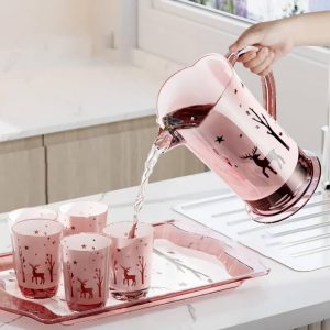 Quality Jug  With Cups & Tray