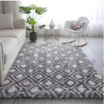5by7ft Fluffy Center Rug  Grey