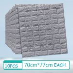 5pcs Adhesive Brick Pe Foam Wallpaper Décor Gray
