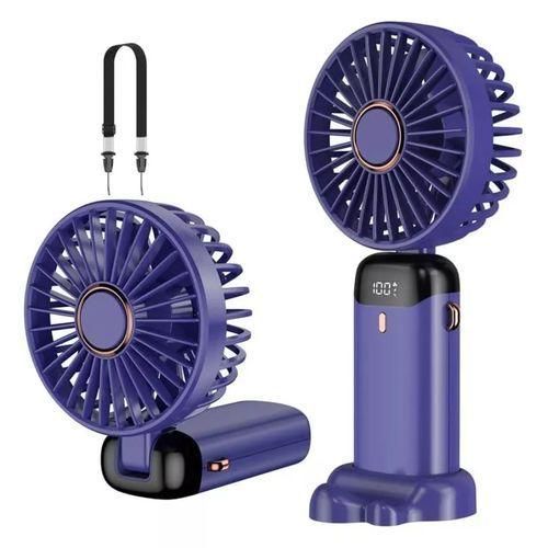 CYFAZA Portable Handheld Fan with LED Display, 90° Foldable, 5 Speed Wind,Hand Held:Neck:Desk 3 in 1 Personal Small Fans, Makeup Fans for Women
