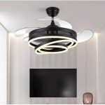Chandelier Dropping Light + Fan With Remote Control ( Black Body) 500mm