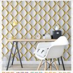Exotic Wallpapers White And Gold 3D Effect Wallpaper - 5.3 SQM (Each Roll)