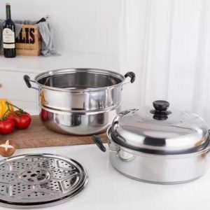 28cm 2-in-1 Stainless Steel Steaming Pot (9-piece set)