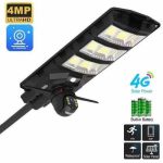 Solar Light 9 Eye 450 Watts Solar Street Light With 4G/WiFi Intelligent Solar Powered Cctv Security Camera Remote Control