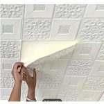 Whiterosy Adore Decor Thickened 3D Plain White PE Foam Wall Sticker – Versatile Elegance for Ceilings & Walls