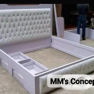 6/6 Feet Padded Bedframe With Save Cabinet