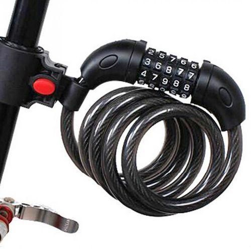 6mm Universal Wire Lock Bicycle Lock Five-digit Code Lock With Bracket 100cm