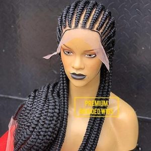 Bone Straight Braided Wig With Full Lace Frontal