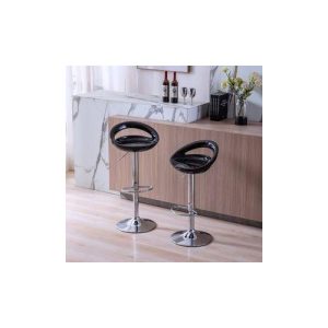 Bright Gloss ABS Plastic 360° Adjustable Bar Stool-(set Of 2)