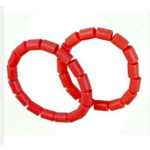 Coral Traditional African Bracelet Wristband Bead - 2 Pieces