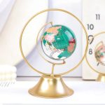 Crystal Ball Globe Ornaments Home Decor Figurine Golden