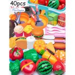 Cutting Play Food Set for Kids – 40PCS Pretend Kitchen Adventure