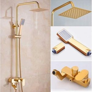Gold And Gold Quality Standard Bathroom Standing Shower