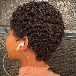 Hair Wig Short Jerry Curl For Ladies - Natural Colour