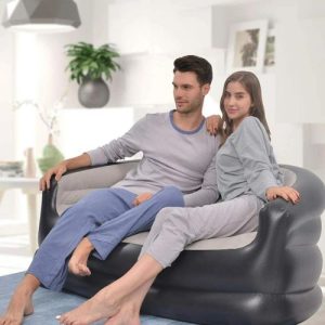 Inflatable Flocked Air Sofa Double Chair