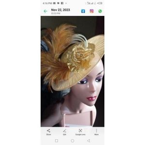 Ladies Cub Fascinator - Gold