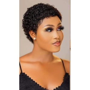 Ladies Short Jerry Curl Hair Wig Natural Colour
