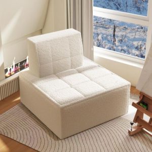 Luxury Boucle Accent Sofa- Soft Lounge Chair For Bedroom-Living Room