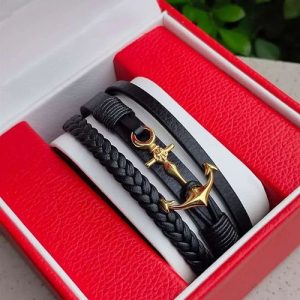 Luxury Collection Super Top-Notch & Exquisite Leather Hand Bracelet For Rugged Men