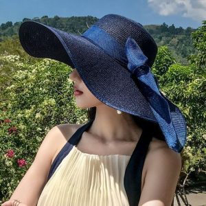 Luxury Ladies Summer Hat Fashion Straw Hat Ladies Beach Sun Hat Foldable Hat, Visor Hat
