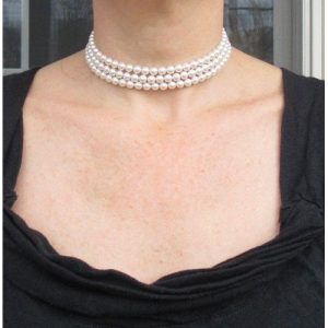 Luxury Quality white bead Necklace for ladies-white pearl necklace