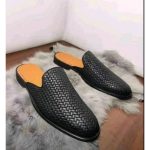 Mens Basket Leather Half Shoe - Black