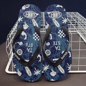 Men's Comfortable Casual Flip Flops Men's Slippers Beach Shoes - Blue