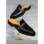 Mens Half Shoe Black With Buckle