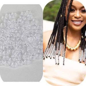 Plastic Hair Beads - White (50pcs)