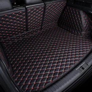 Premium Leather Boot Mat Cover Black With Red Stitching For Rx350 And Rx330.