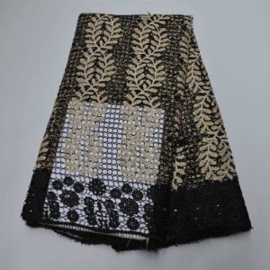 Quality Cord Lace - Black And Gold -5 Yards