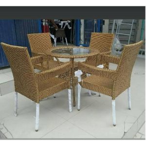 Rathan Basket Table And Basket Chairs