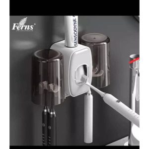 Toothbrush And Toothpaste Dispenser Holder/Rack With Suction