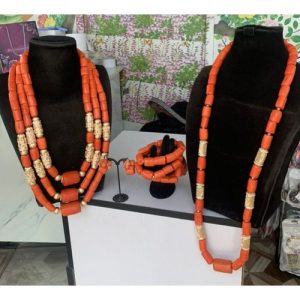 Wedding Necklace Made With Coral Beads