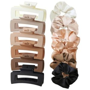 Women & Girls Elegant Simple Plastic Hair Clips – 6pc Set
