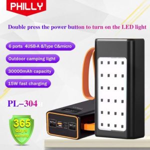 Philly 30000 MAh Large Capacity Portable Power Bank With LED Lights1